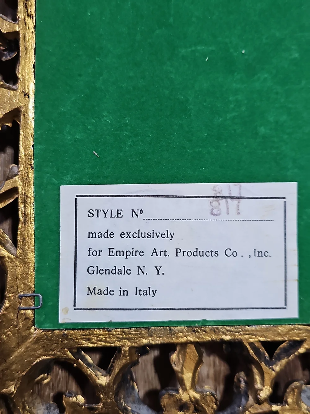 Vintage Empire Art Italy Gold Rococo Floral Wall Plaques Set 2 9x7